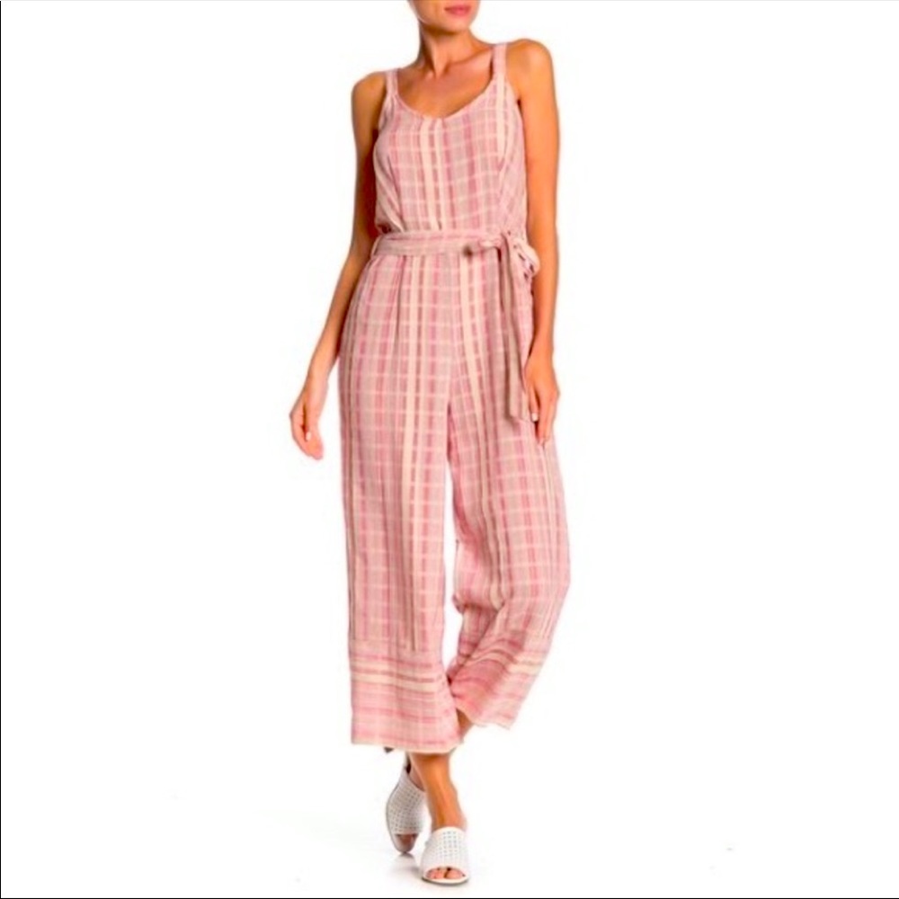Sharagano NY Striped Pink Jumpsuit Brand NWT